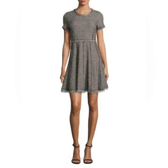 Rebecca Taylor Stretch Tweed Embellished Dress in Black Combo 6 Career Party - Picture 1 of 13